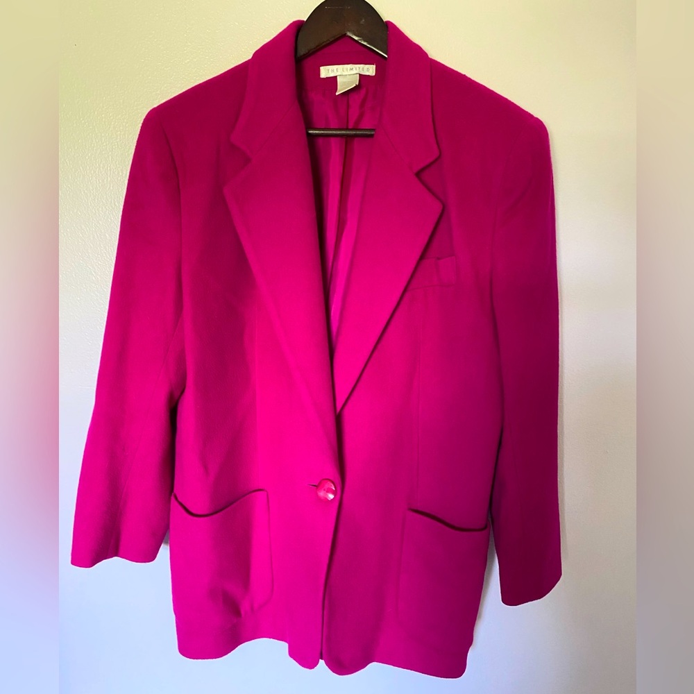 Bright Pink Women's Cashmere/Wool Blazer